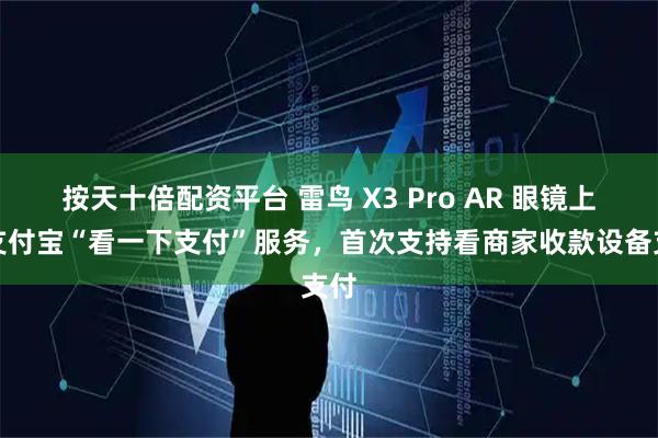 按天十倍配资平台 雷鸟 X3 Pro AR 眼镜上线支付宝“看一下支付”服务,首次支持看商家收款设备支付